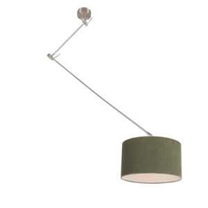 Závěsná lampa ocelová se stínidlem 35 cm zelená nastavitelná - Blitz I.