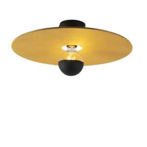 Stropní svítidlo černé ploché stínítko žluté 45 cm - Combi