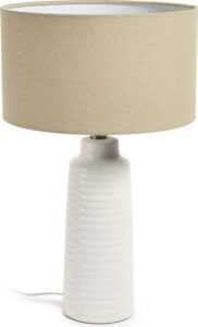 Bílá stolní lampa s textilním stínidlem (výška 58 cm) Mijal – Kave Home