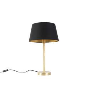 Klasická stolní lampa mosaz s černým odstínem 32 cm - Simplo